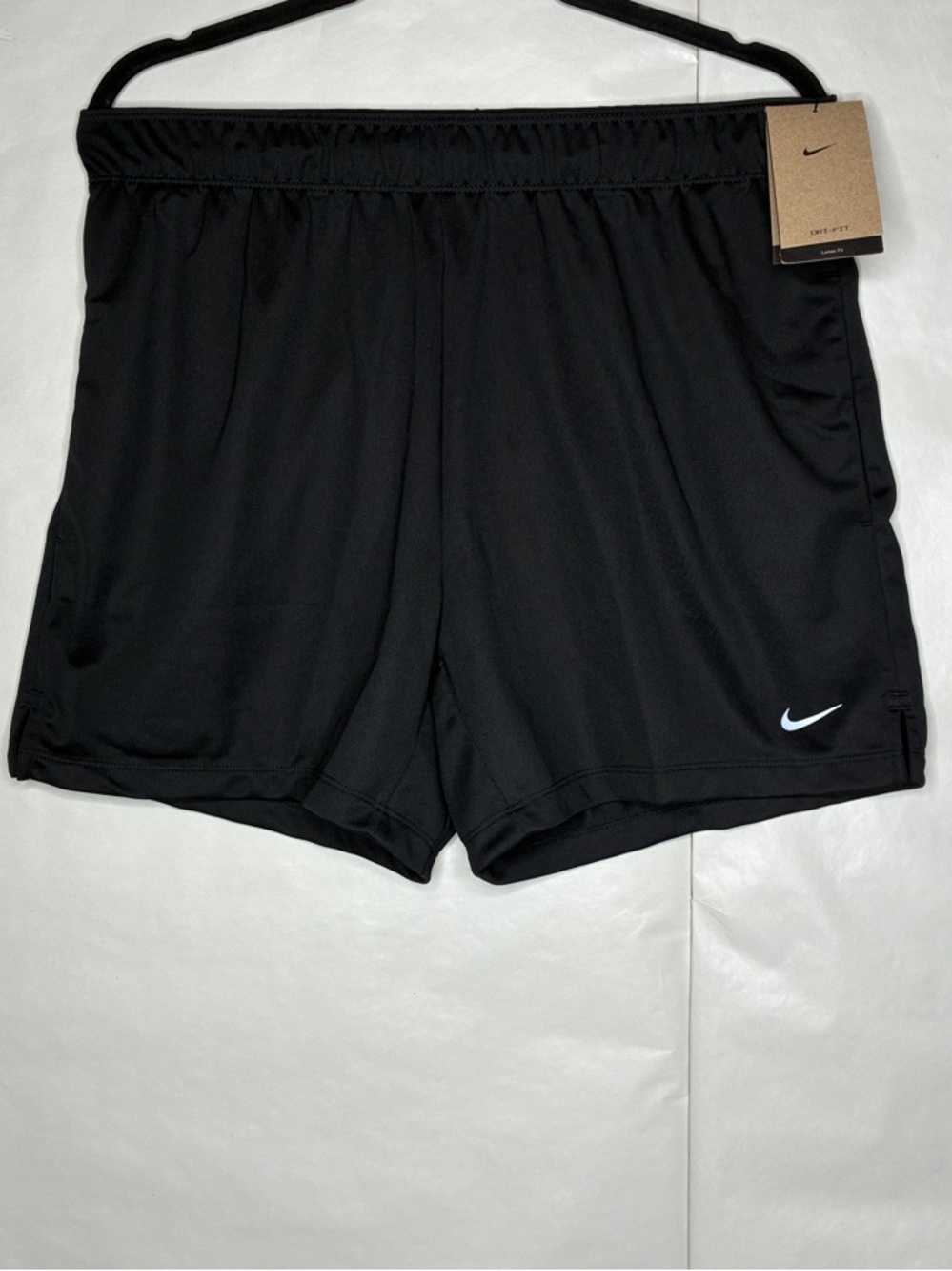 Nike Black Athletic Shorts with White Swoosh